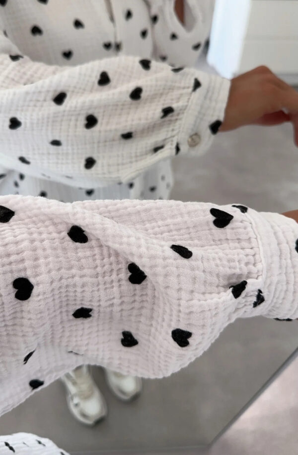 Ivory Crush Heart Print Shirt – 100% Cotton - Image 3