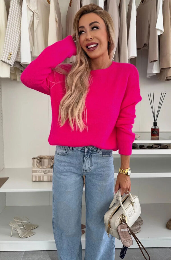Fuchsia Dream soft Kinit Alpaca Wool Sweater