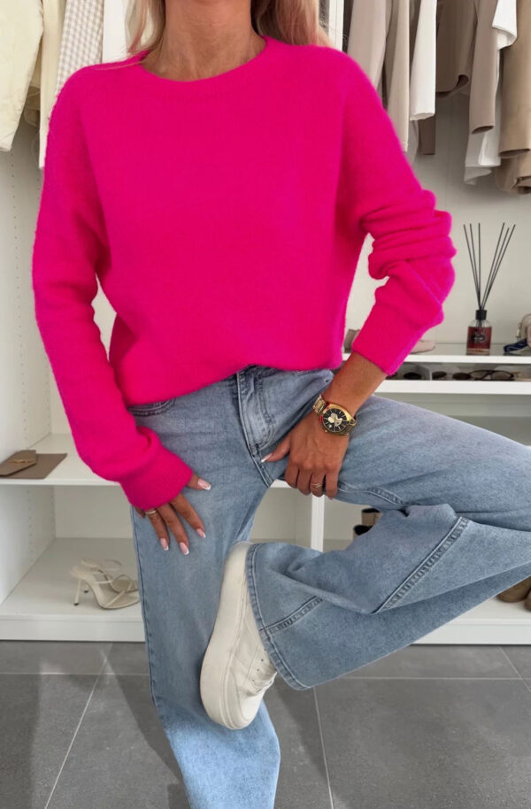 Fuchsia Dream soft Kinit Alpaca Wool Sweater - Image 3