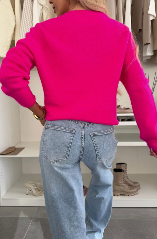Fuchsia Dream soft Kinit Alpaca Wool Sweater - Image 4
