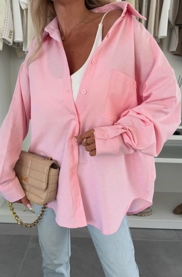 Pink Horizon Women’s Oversized Blouse – Casual Loose Fit Tunic Shirt