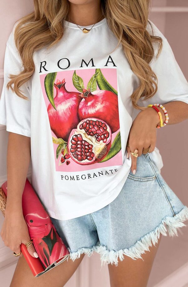 Pomegranate Kiss Print T-shirt Top - Image 4