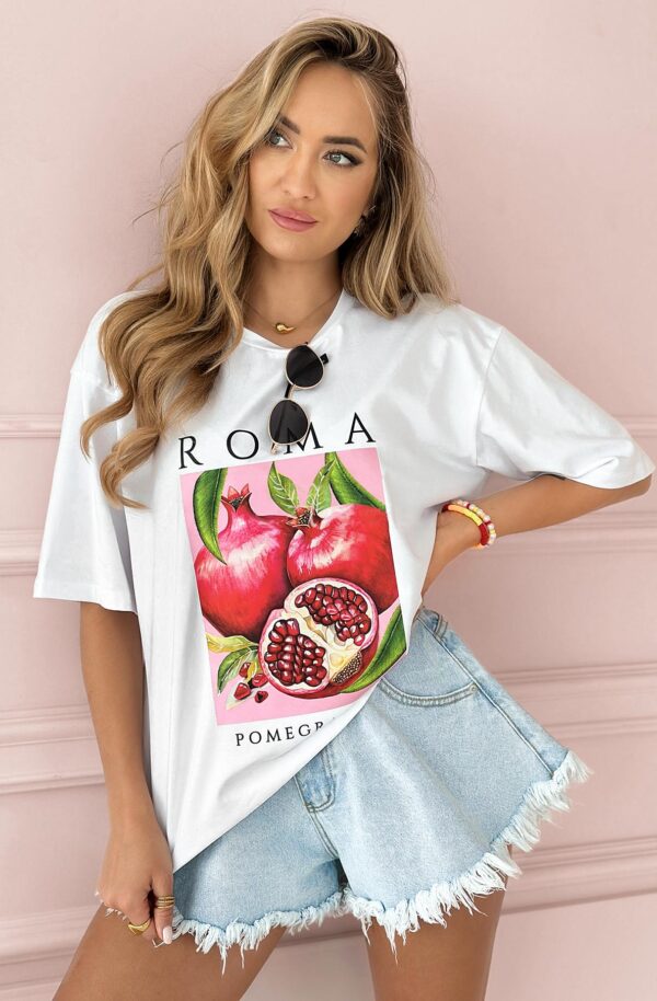Pomegranate Kiss Print T-shirt Top - Image 3