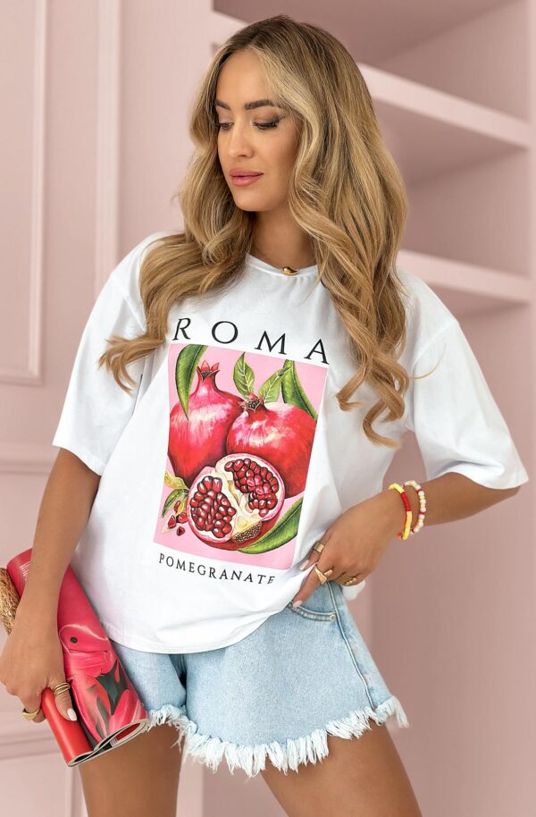 Pomegranate Kiss Print T-shirt Top