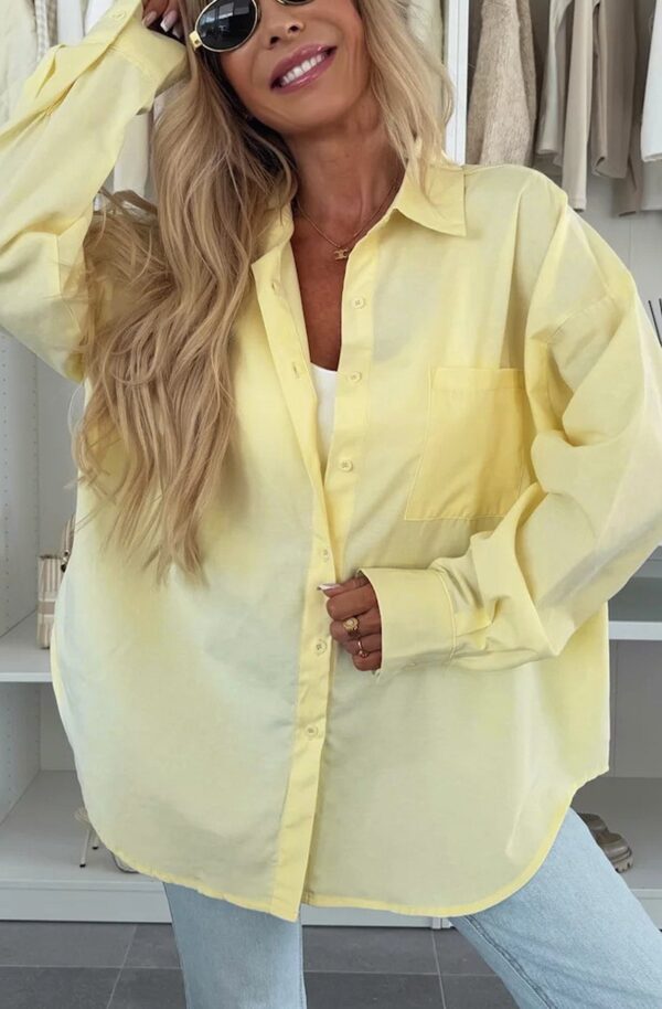 Yellow Oversized Blouse Top Short for Women