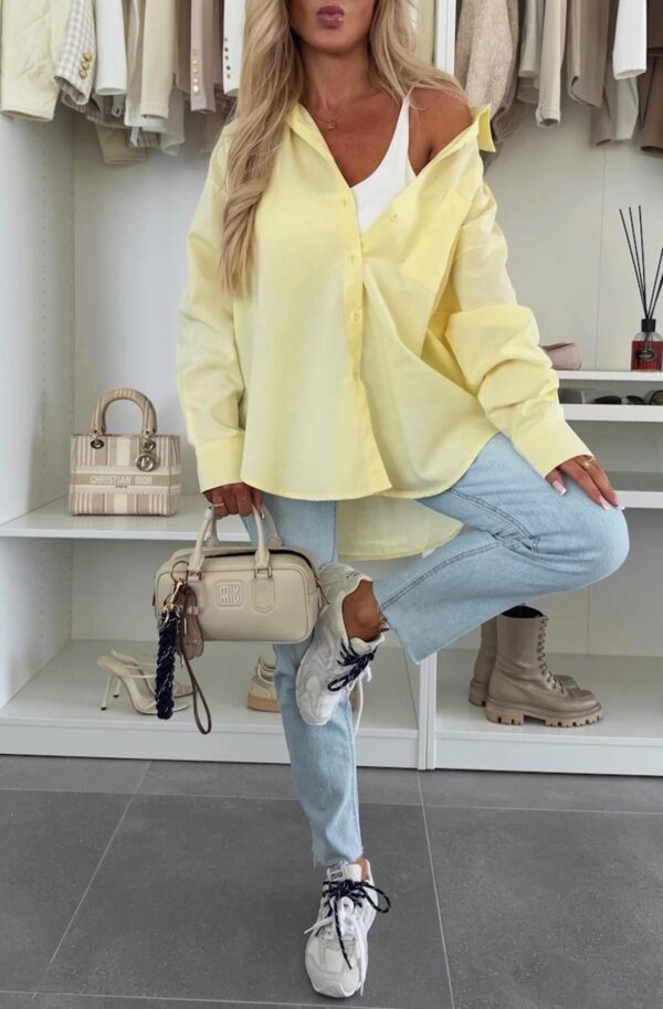 Yellow Oversized Blouse Top Short for Women - Image 2