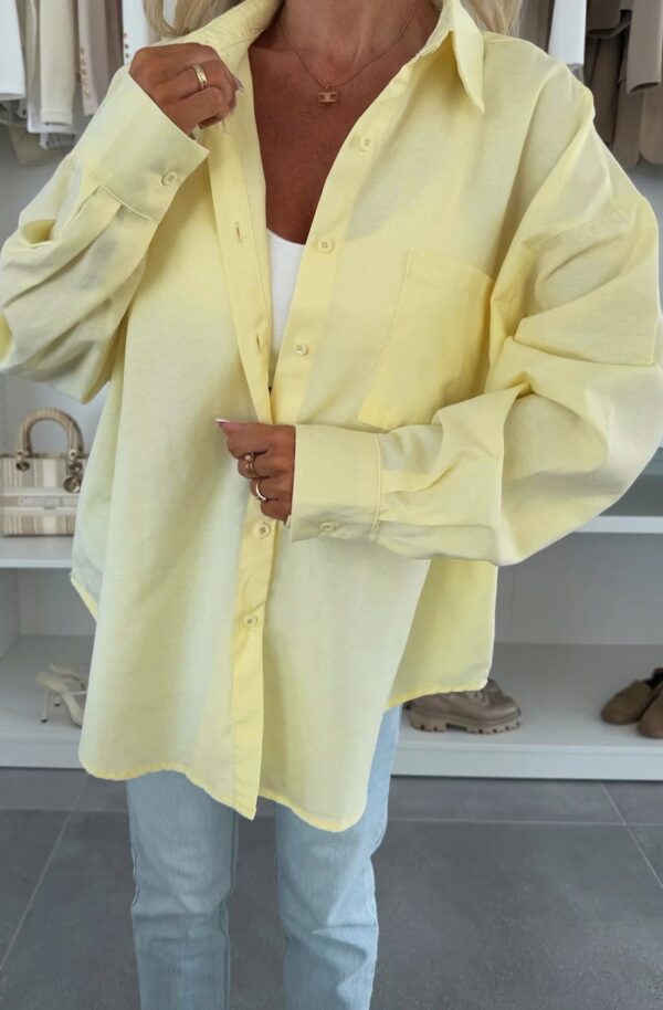 Yellow Oversized Blouse Top Short for Women - Image 4