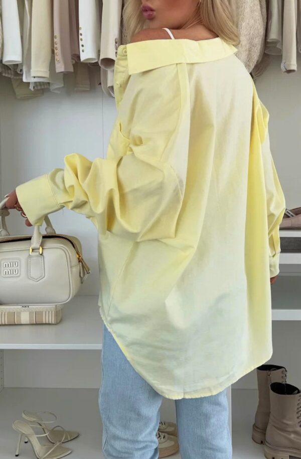 Yellow Oversized Blouse Top Short for Women - Image 5