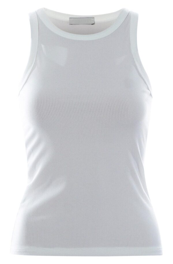 Ivory Ribbed Vest Top for Women - Image 3