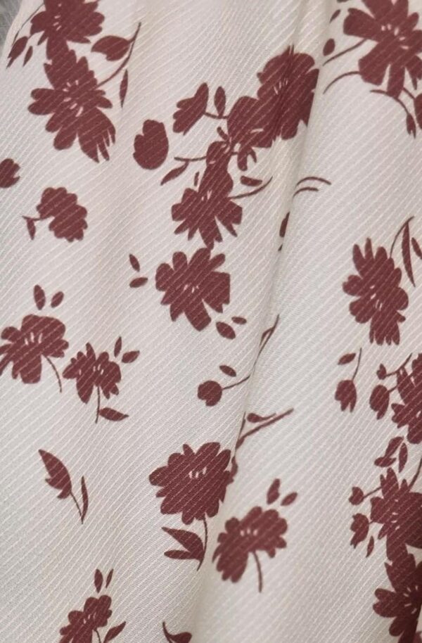 Cream Petals Midi Dress with Graceful Cut for Women - Image 2