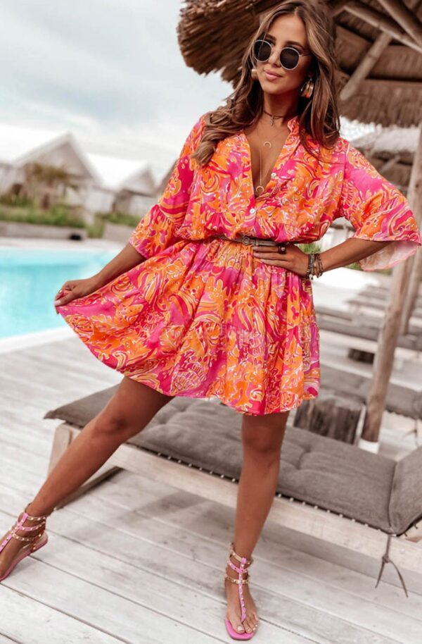 Spice Glow Boho Tunic Dress - Image 3