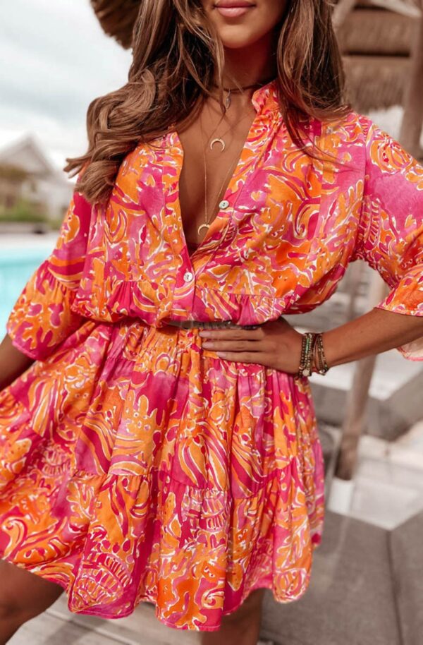 Spice Glow Boho Tunic Dress
