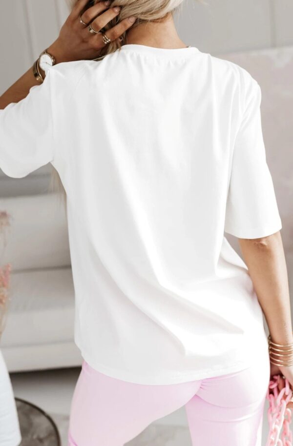 Bella Graphic Glass White Tee Shirt for Women - Image 5