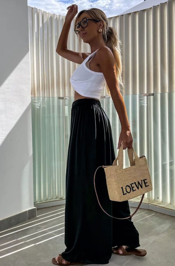 Italian-Made Wide-Leg Loungewear Trousers for Women - Image 3