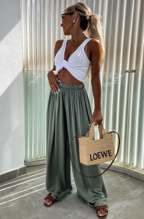 Italian-Made Wide-Leg Loungewear Trousers for Women - Image 5
