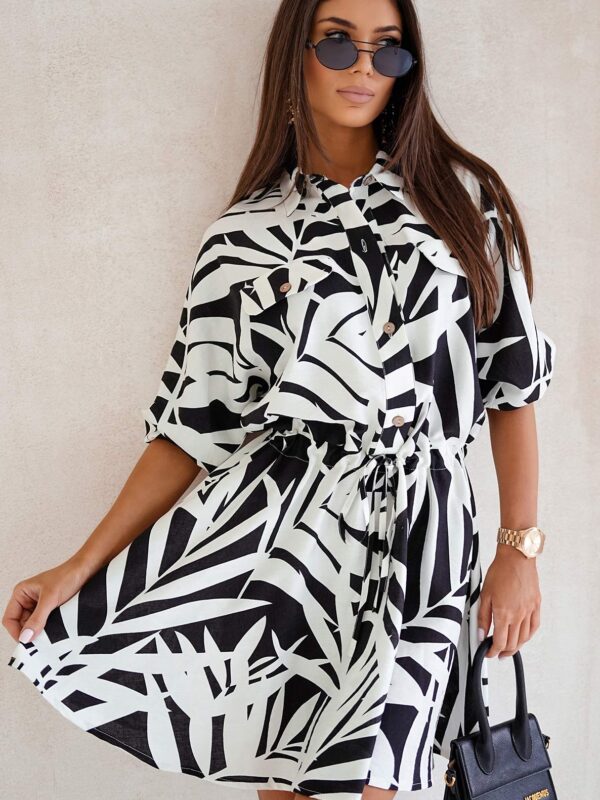 Black Floral Printed Tropical Dress