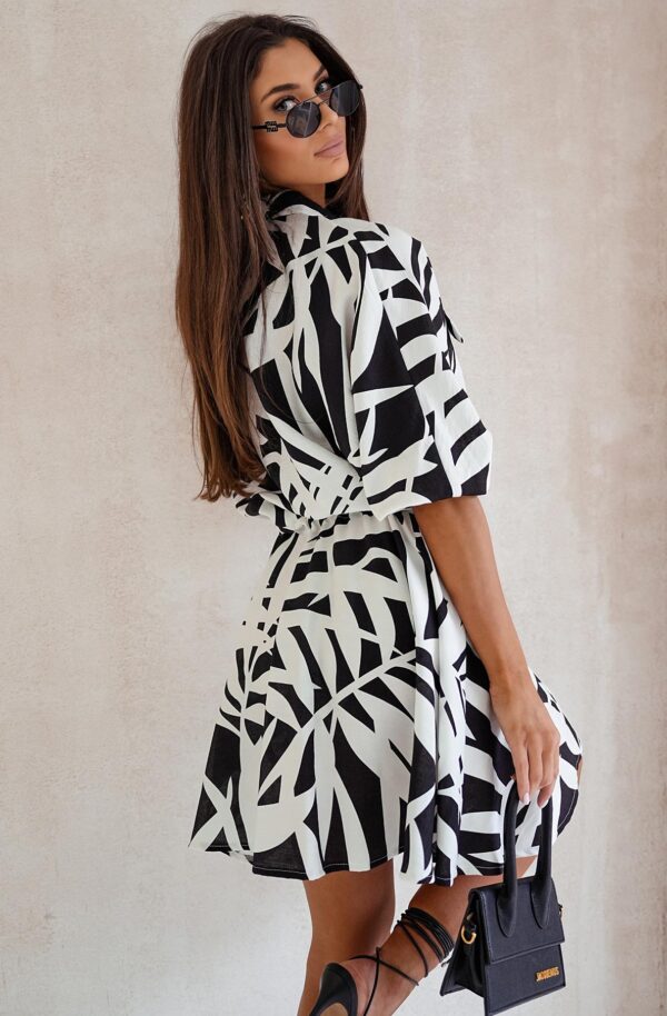 Black Floral Printed Tropical Dress - Image 3