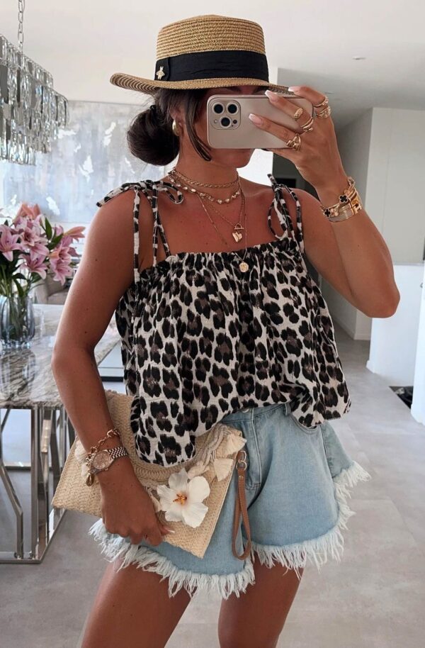 Savara Tie-Up Top – Wild Leopard