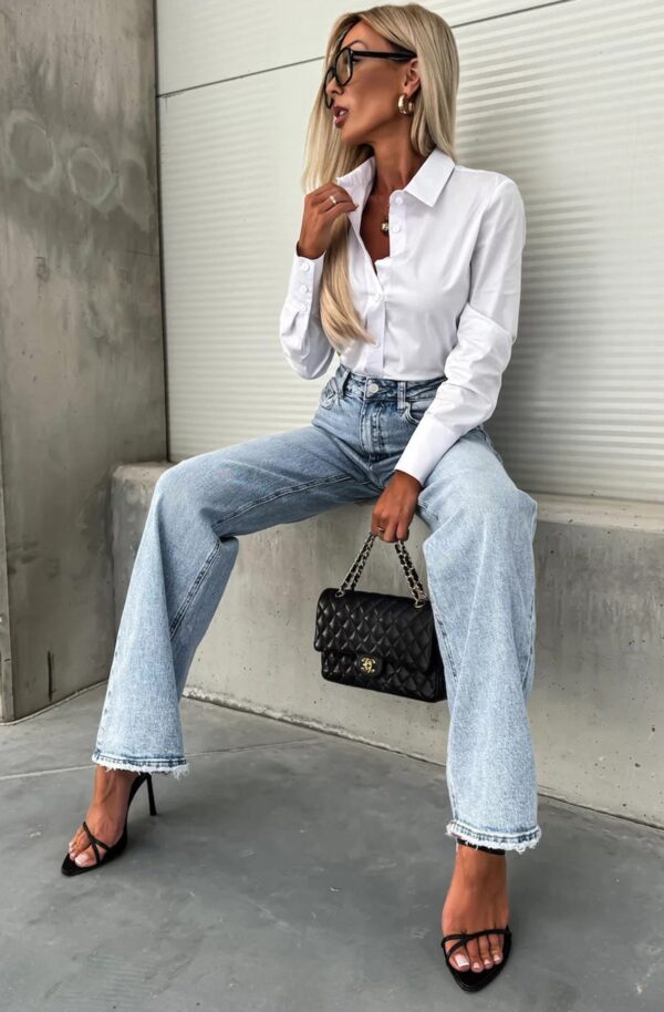 Isla Frayed Denim – Mist Blue - Image 3