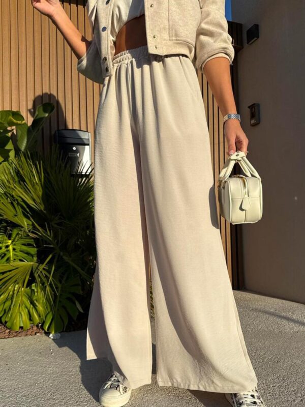 Alora Wide Leg Trousers – Sandstone