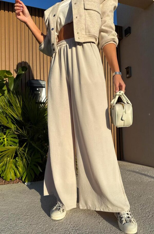 Alora Wide Leg Trousers – Sandstone
