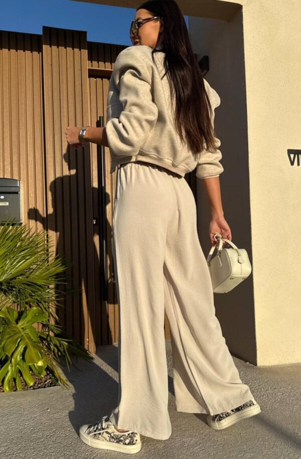 Alora Wide Leg Trousers – Sandstone - Image 2
