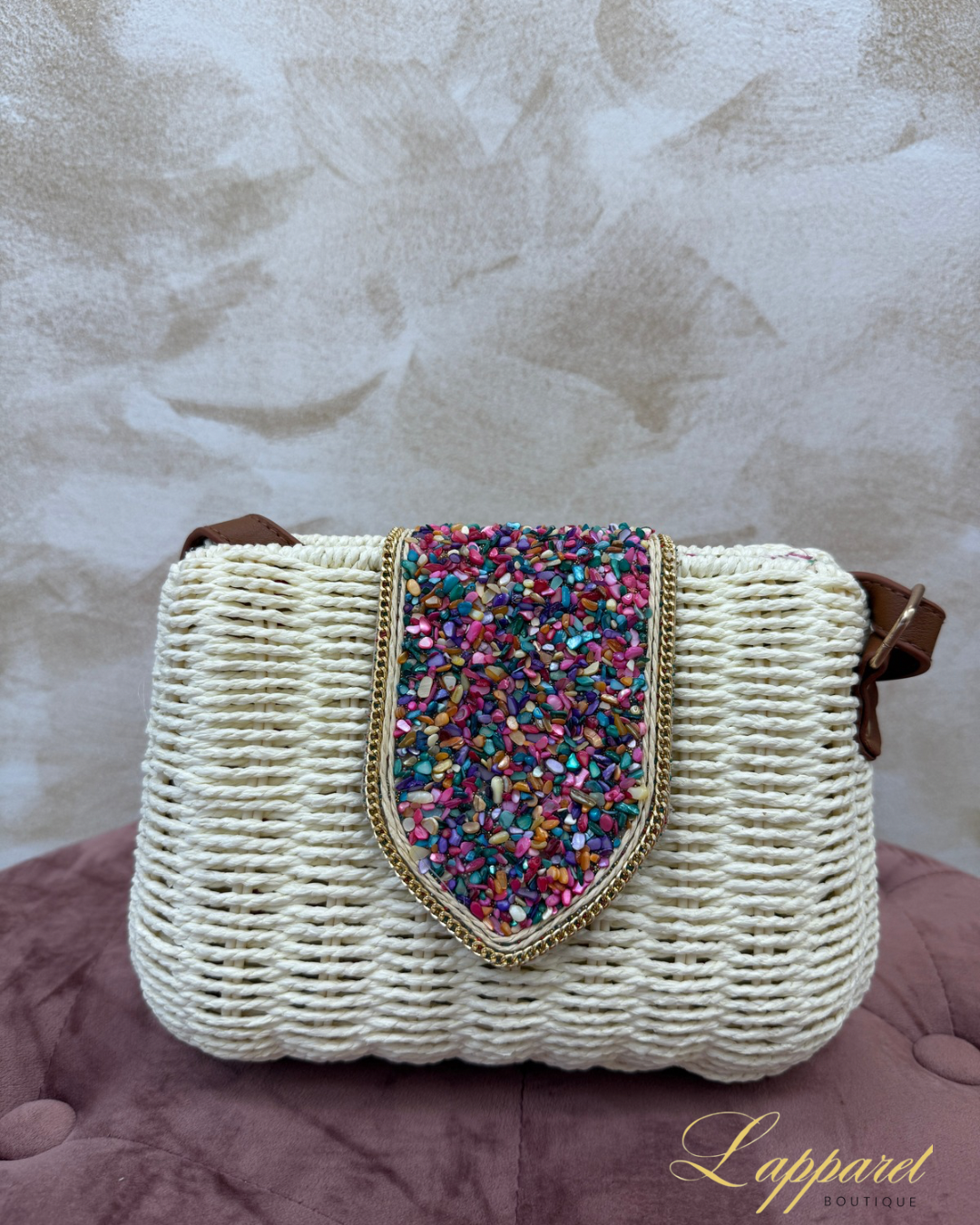 π€ Ivory Pebble Luxe Woven Crossbody