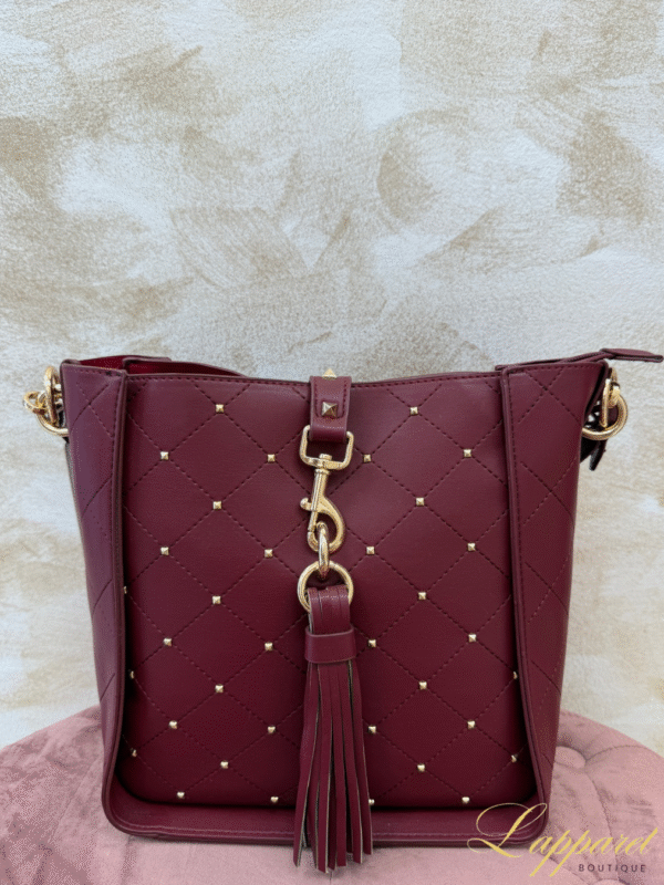 🍷 Bordeaux Luxe Studded Tote Bag✨