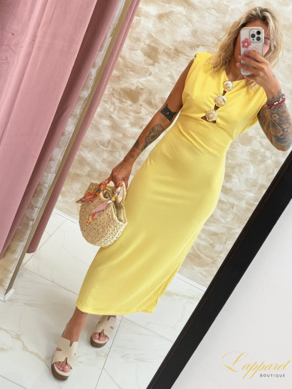 Drifted Seashell Dress Yellow