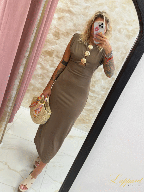 Drifted Seashell Dress – Taupe