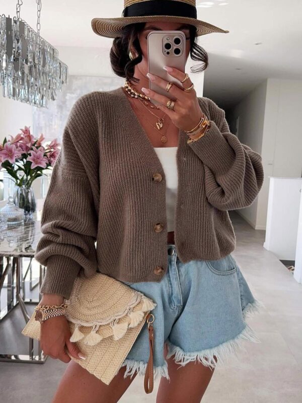 🤎 Cocoa Melange Knit Cardigan