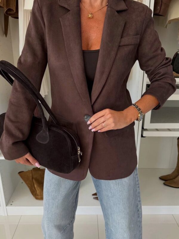 🍫 Lapparel Cocoa Muse Blazer – Brown