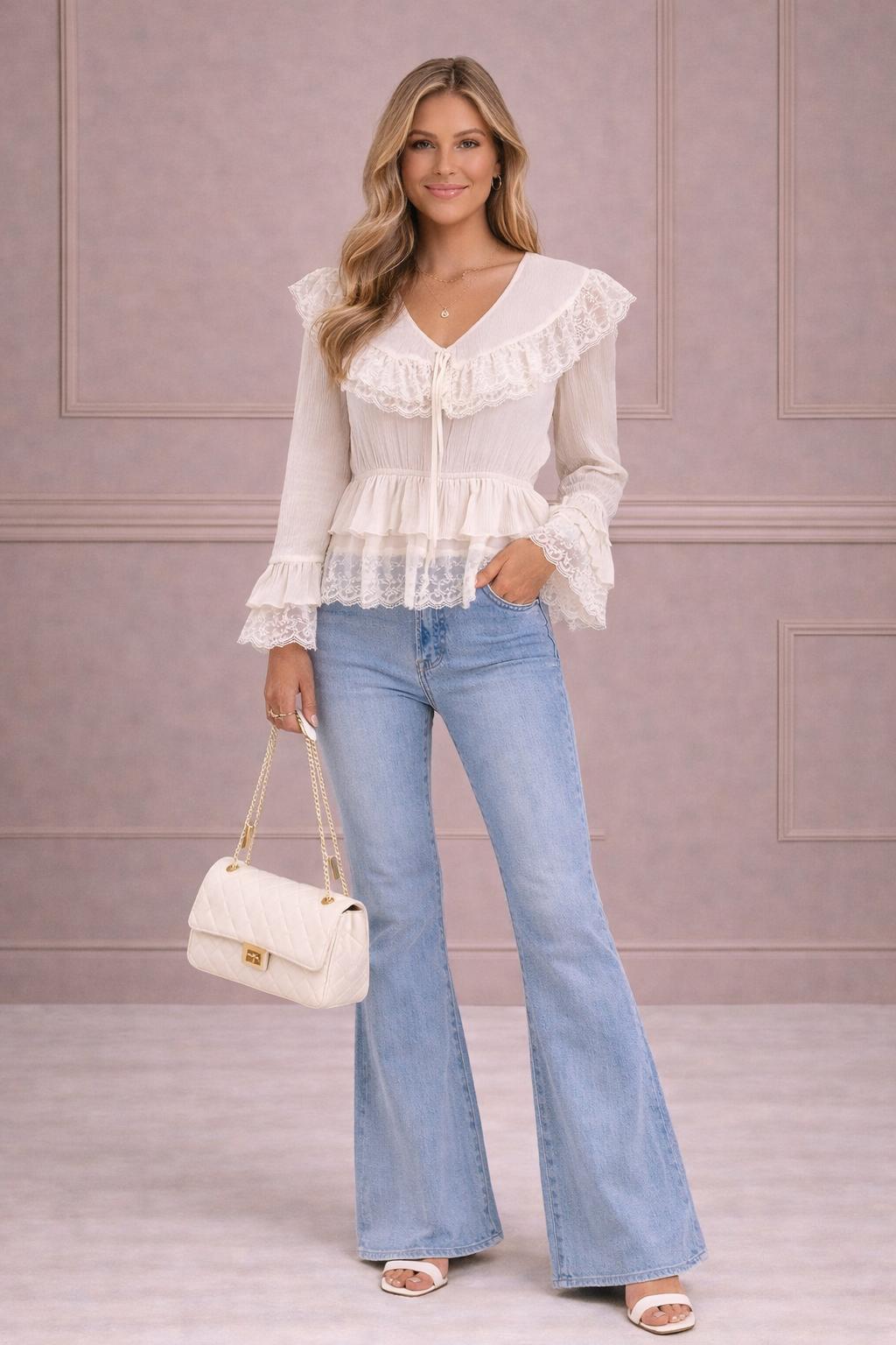 Fleur Delicate Lace Blouse - Image 2