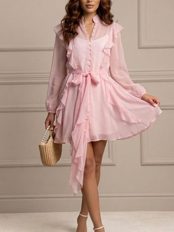 Blush Whisper Ruffle Dress